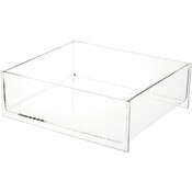 Plymor Clear Acrylic Rectangular Open Top Merchandise Display Tray, 7.5" W x 8.5" D x 2.75" H