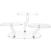 Plymor Clear Acrylic Adjustable 3-Item Display Riser, 6.25" H x 14.5" W x 10.25" D