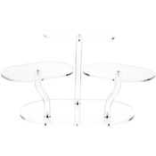 Plymor Clear Acrylic Adjustable 3-Item Display Riser, 8.75" H x 19" W x 15" D