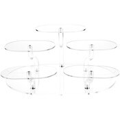 Plymor Clear Acrylic Adjustable 5-Item Display Riser, 10.25" H x 25.5" W x 20" D
