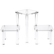 Plymor Clear Acrylic Beveled 3-Shelf Display Riser, 10" H x 19.25" W x 7.25" D
