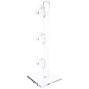 Plymor Clear Acrylic 3 Curved Bridge Display Risers for Eyeglass Frames, 9.25" H x 3" W x 3" D