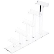 Plymor Clear Acrylic 5 Frame Display Risers for Eyeglasses, 9" H x 4" W x 15" D