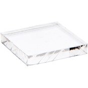 Plymor Clear Acrylic Square Standard-Edge Display Base, 1.25" W x 1.25" D x 0.25" H