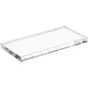 Plymor Clear Acrylic Rectangular Standard-Edge Display Base, 3" W x 1.5" D x 0.25" H