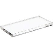Plymor Clear Acrylic Rectangular Standard-Edge Display Base, 3" W x 1.5" D x 0.25" H