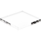 Plymor Clear Acrylic Square Standard-Edge Display Base, 2" W x 2" D x 0.25" H