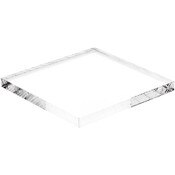 Plymor Clear Acrylic Square Standard-Edge Display Base, 2.5" W x 2.5" D x 0.25" H