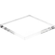 Plymor Clear Acrylic Square Standard-Edge Display Base, 2.5" W x 2.5" D x 0.25" H