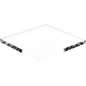 Plymor Clear Acrylic Square Standard-Edge Display Base, 3" W x 3" D x 0.25" H