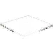 Plymor Clear Acrylic Square Standard-Edge Display Base, 4" W x 4" D x 0.25" H