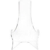 Plymor Clear Acrylic Elevated Flat Back Easel with Deep Support Ledges, 6.25" H x 3.5" W x 3.5" D