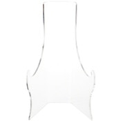 Plymor Clear Acrylic Elevated Flat Back Easel with Deep Support Ledges, 8.375" H x 5.125" W x 5" D