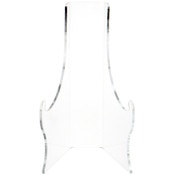 Plymor Clear Acrylic Elevated Flat Back Easel With Deep Support Ledges, 10.5" H x 6.375" W x 6.25" D