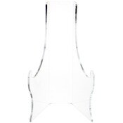 Plymor Clear Acrylic Elevated Flat Back Easel With Deep Support Ledges, 10.5" H x 6.375" W x 6.25" D