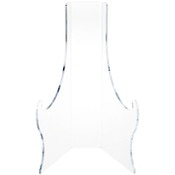 Plymor Clear Acrylic Elevated Flat Back Easel With Deep Support Ledges, 12.625" H x 7.5" W x 7.25" D