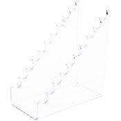 Plymor Clear Acrylic 10 Pen, Pencil, Brushes, or Makeup Horizontal Display Rack, 5.75" H x 2.75" W x 5.25" D