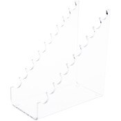 Plymor Clear Acrylic 10 Pen, Pencil, Brushes, or Makeup Horizontal Display Rack, 5.75" H x 2.75" W x 5.25" D