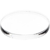 Plymor Clear Acrylic Round Standard-Edge Display Base, 2" W x 2" D x 0.25" H