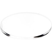 Plymor Clear Acrylic Round Standard-Edge Display Base, 4" W x 4" D x 0.25" H