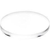 Plymor Clear Acrylic Round Standard-Edge Display Base, 4" W x 4" D x 0.375" H