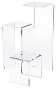 Plymor Clear Acrylic 3-Level Stair-Stepped Display Riser, 12.125" x 8.25" x 8.25"