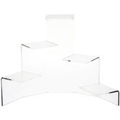 Plymor Clear Acrylic 5-Level Stair-Stepped Display Riser, 12.5" H x 16.75" W x 7" D