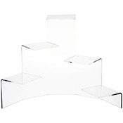 Plymor Clear Acrylic 5-Level Stair-Stepped Display Riser, 12.5" H x 16.75" W x 7" D