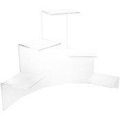 Plymor Clear Acrylic 5-Level Stair-Stepped Display Riser, 18.25" H x 25" W x 15" D