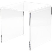 Plymor Clear Acrylic Beveled Square Display Riser, 11" H x 11" W x 11" D (3/8" thick)