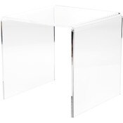 Plymor Clear Acrylic Beveled Square Display Riser, 12" H x 12" W x 12" D (3/8" thick)