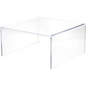 Plymor Clear Acrylic Short Square Display Riser, 8" H x 16" W x 16" D (3/8" thick)
