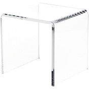 Plymor Clear Acrylic Beveled Square Display Riser, 8" H x 8" W x 8" D (3/8" thick)