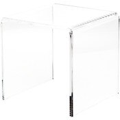 Plymor Clear Acrylic Beveled Square Display Riser, 9" H x 9" W x 9" D (3/8" thick)