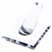 Plymor Clear Acrylic Ring Finger Display, Single on Square Base, 2" W x 2" D x 1.75" H
