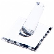 Plymor Clear Acrylic Ring Finger Display, Single on Square Base, 2" W x 2" D x 1.75" H