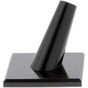 Plymor Black Acrylic Ring Finger Display, Single on Square Base, 2" W x 2" D x 1.75" H