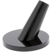 Plymor Black Acrylic Ring Finger Display, Single on Round Base, 2" W x 2" D x 1.75" H