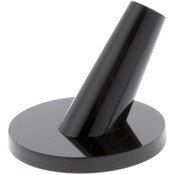 Plymor Black Acrylic Ring Finger Display, Single on Round Base, 2" W x 2" D x 1.75" H