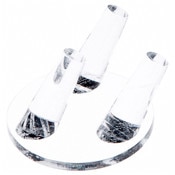Plymor Clear Acrylic Ring Finger Display, Triple on Round Base, 3" W x 3" D x 1.75" H
