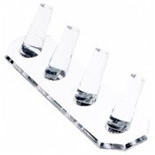 Plymor Clear Acrylic Ring Finger Display, Four, 6.875" W x 2" D x 1.75" H