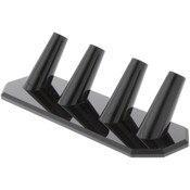 Plymor Black Acrylic Ring Finger Display, Four, 6.875" W x 2" D x 1.75" H