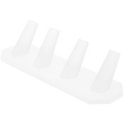 Plymor Frosted Acrylic Ring Finger Display, Four, 6.875" W x 2" D x 1.75" H