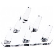 Plymor Clear Acrylic Ring Finger Display, Six, 5.5" W x 5" D x 1.75" H