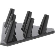 Plymor Black Acrylic Ring Finger Display, Six, 5.5" W x 5" D x 1.75" H