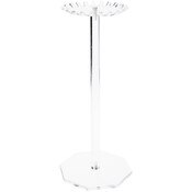 Plymor Clear Acrylic Circular-Top Rotating Necklace Holder, 19" H x 8" W x 8" D (Holds 23 Hooks for Necklaces)