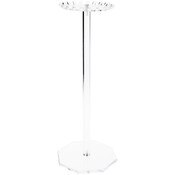 Plymor Clear Acrylic Circular-Top Rotating Necklace Holder, 21" H x 8" W x 8" D (Holds 23 Hooks for Necklaces)