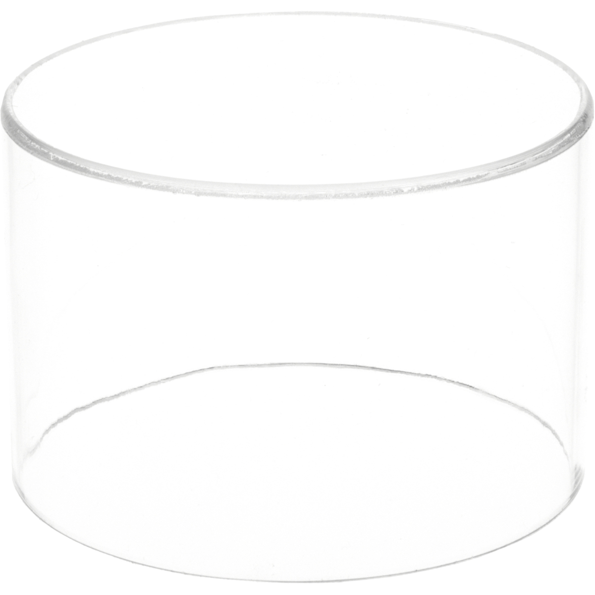 Clear Acrylic Cylinder Display Riser w/Mirror Top 1" H x 4” D 