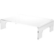 Plymor Clear Acrylic Display Riser with Tray Handles, 3" H x 12" W x 8" D (3/16" thick)
