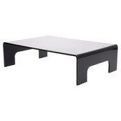 Plymor Black Acrylic Display Riser with Tray Handles, 4" H x 15" W x 10" D (3/16" thick)